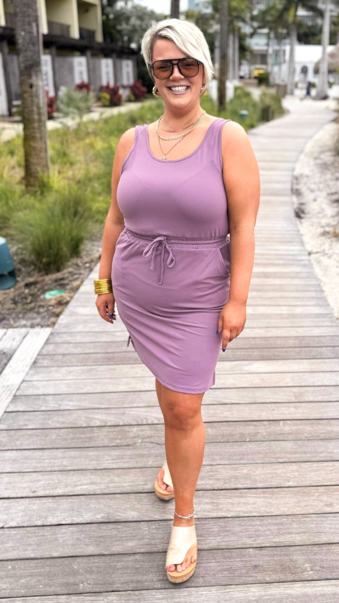 The Sophia Mauve Everyday Tank Dress by Salty Wave -FINAL SALE