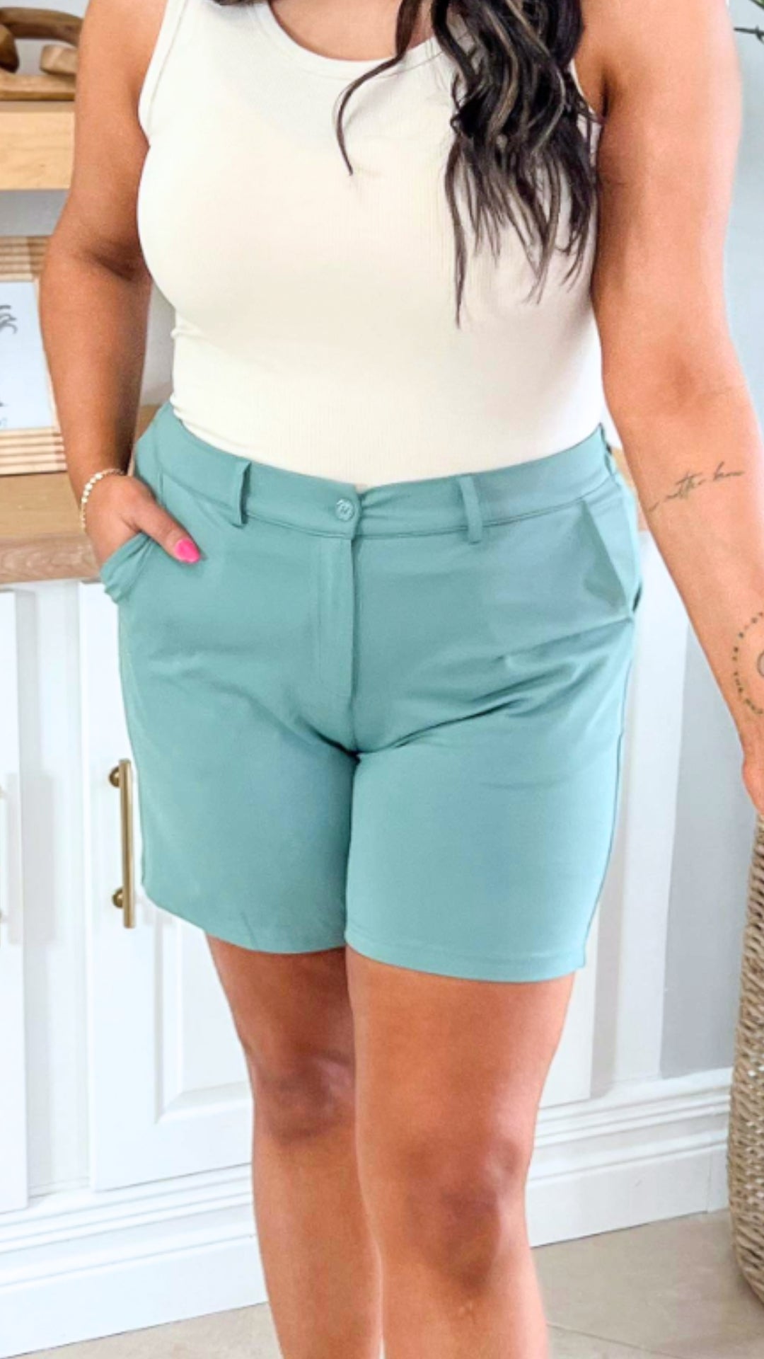 6.5 Inch Olive Everyday Bermuda Chino Shorts by Salty Wave * - Final Sale