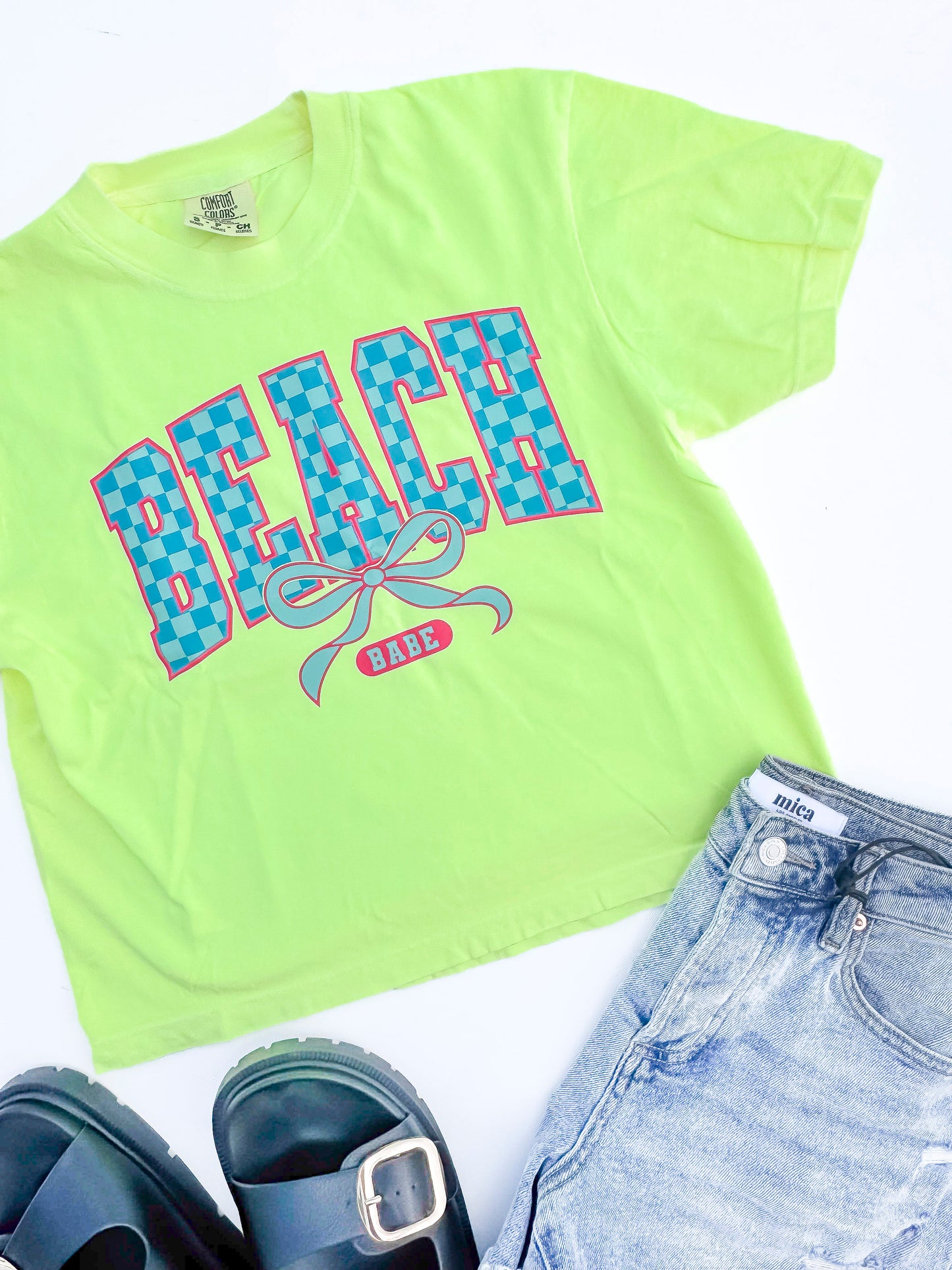 Beach Babe Garment Dyed Graphic Boxy Crop T-shirt - Final Sale