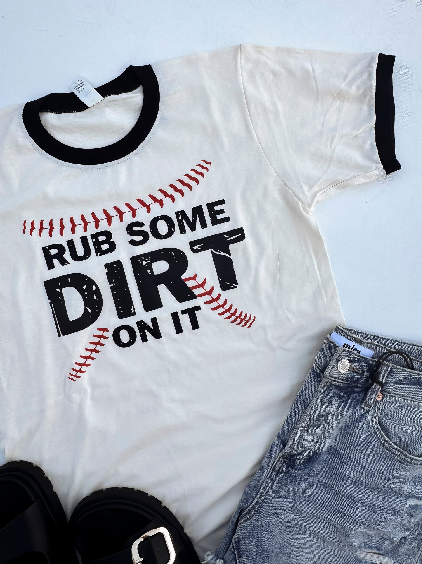 Rub Some Dirt on It Ringer Graphic T-shirt