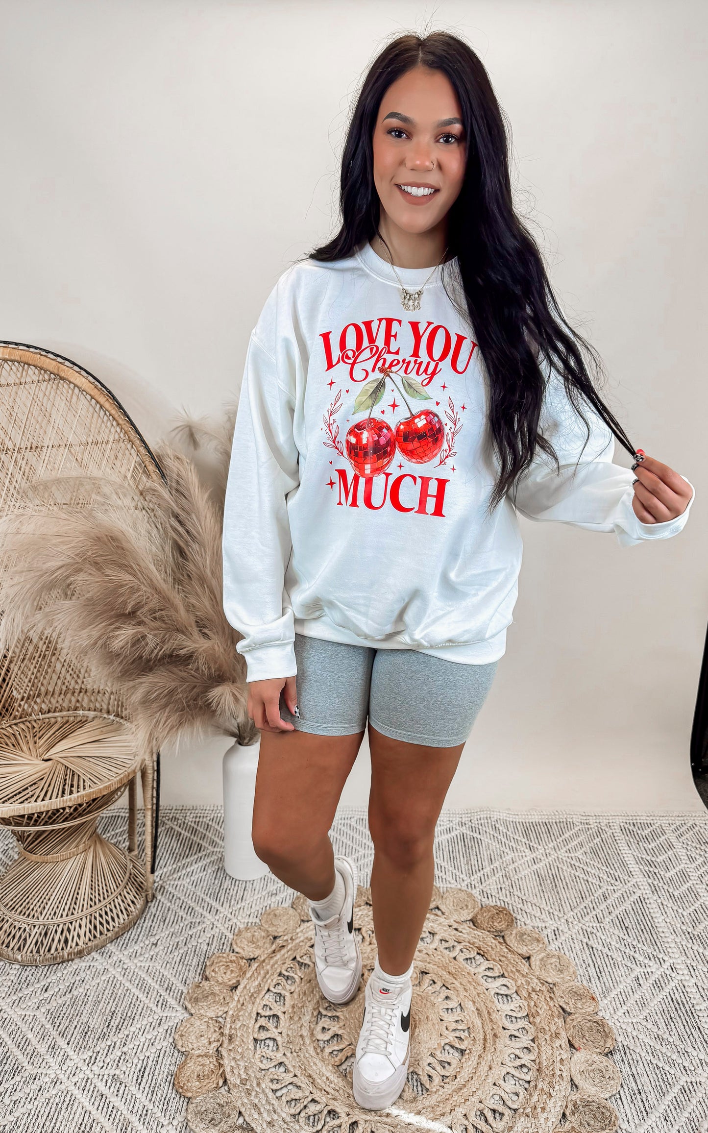 I Love You Cherry Much Graphic Crewneck Sweatshirt | FINAL SALE