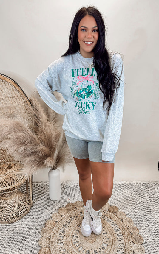 Feeling Lucky Graphic Crewneck Sweatshirt | FINAL SALE