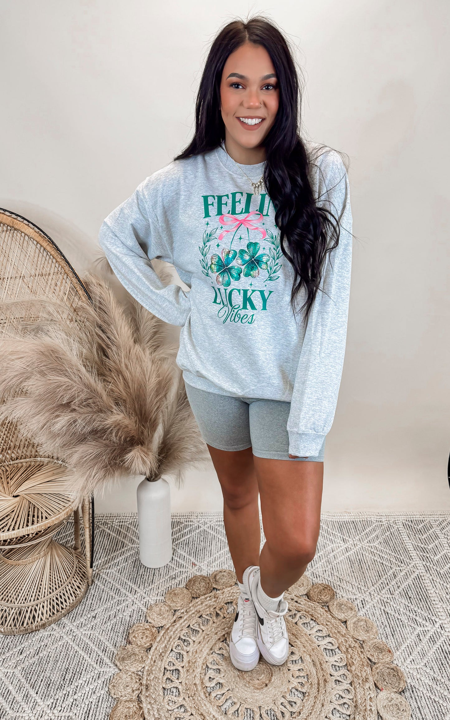 Feeling Lucky Graphic Crewneck Sweatshirt | FINAL SALE