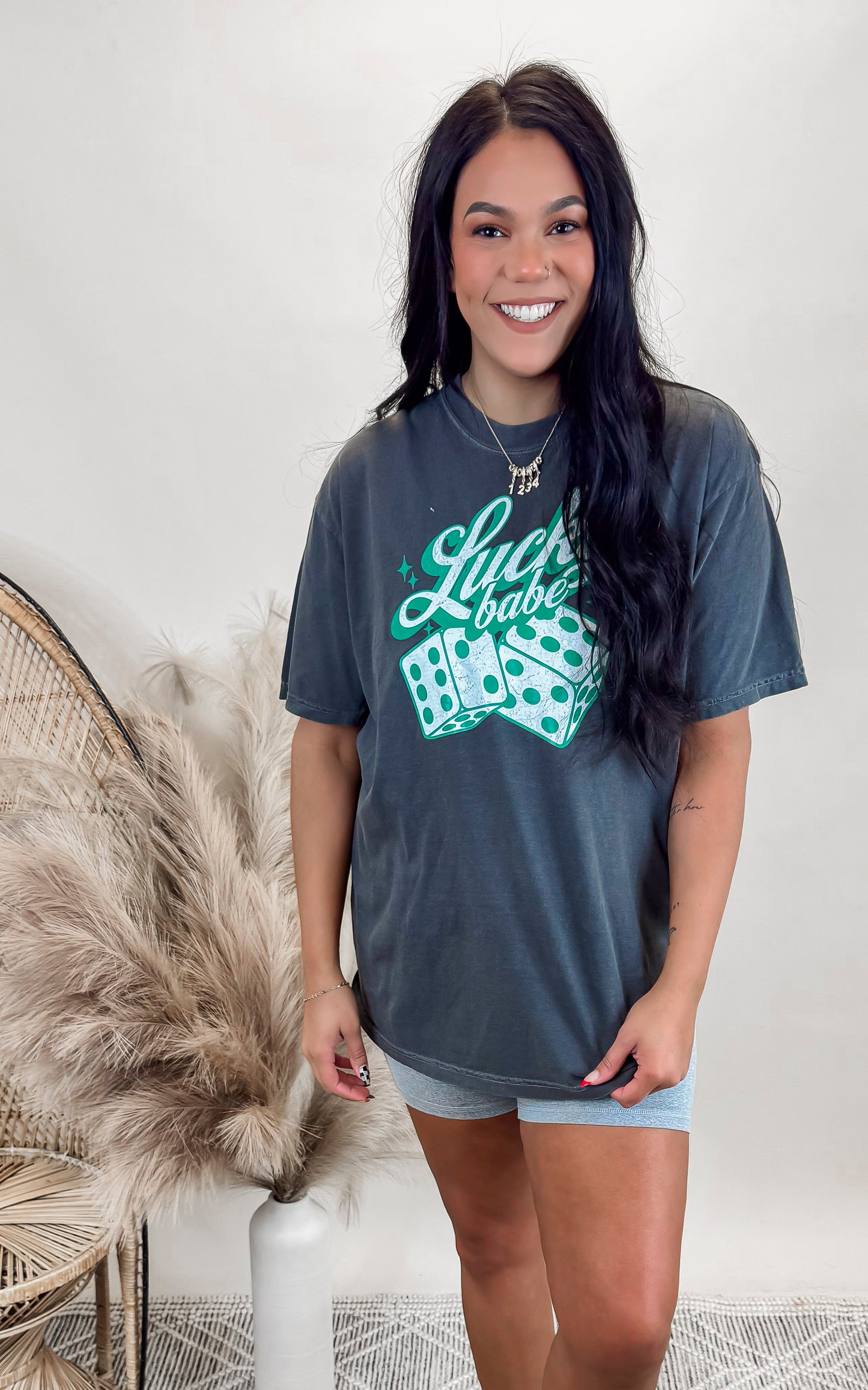 Lucky Babe Garment Dyed Graphic T-shirt | FINAL SALE