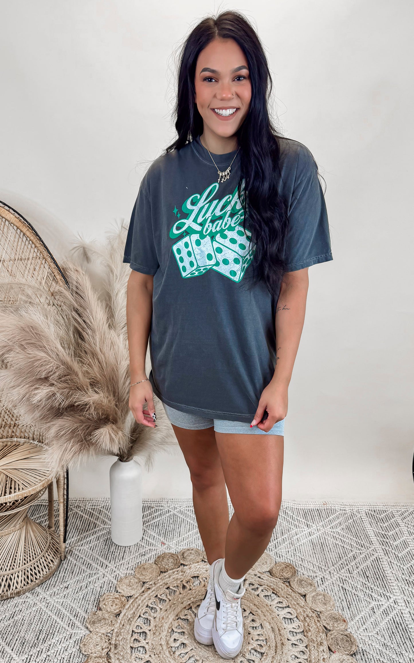 Lucky Babe Garment Dyed Graphic T-shirt | FINAL SALE