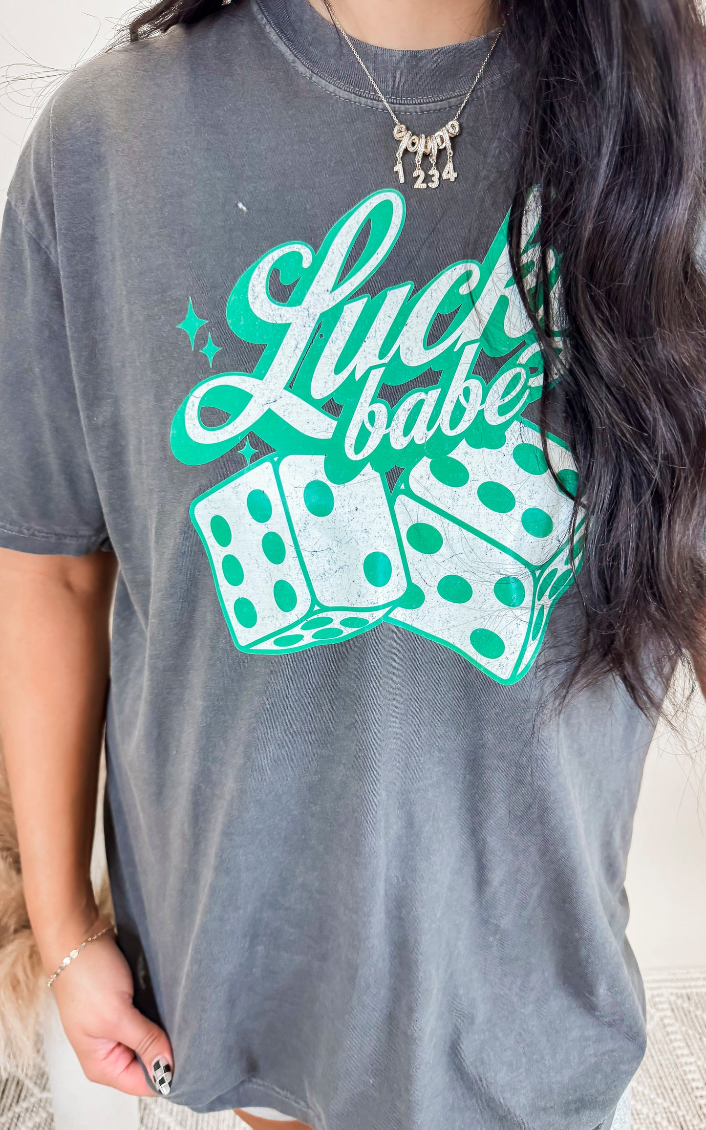 Lucky Babe Garment Dyed Graphic T-shirt | FINAL SALE