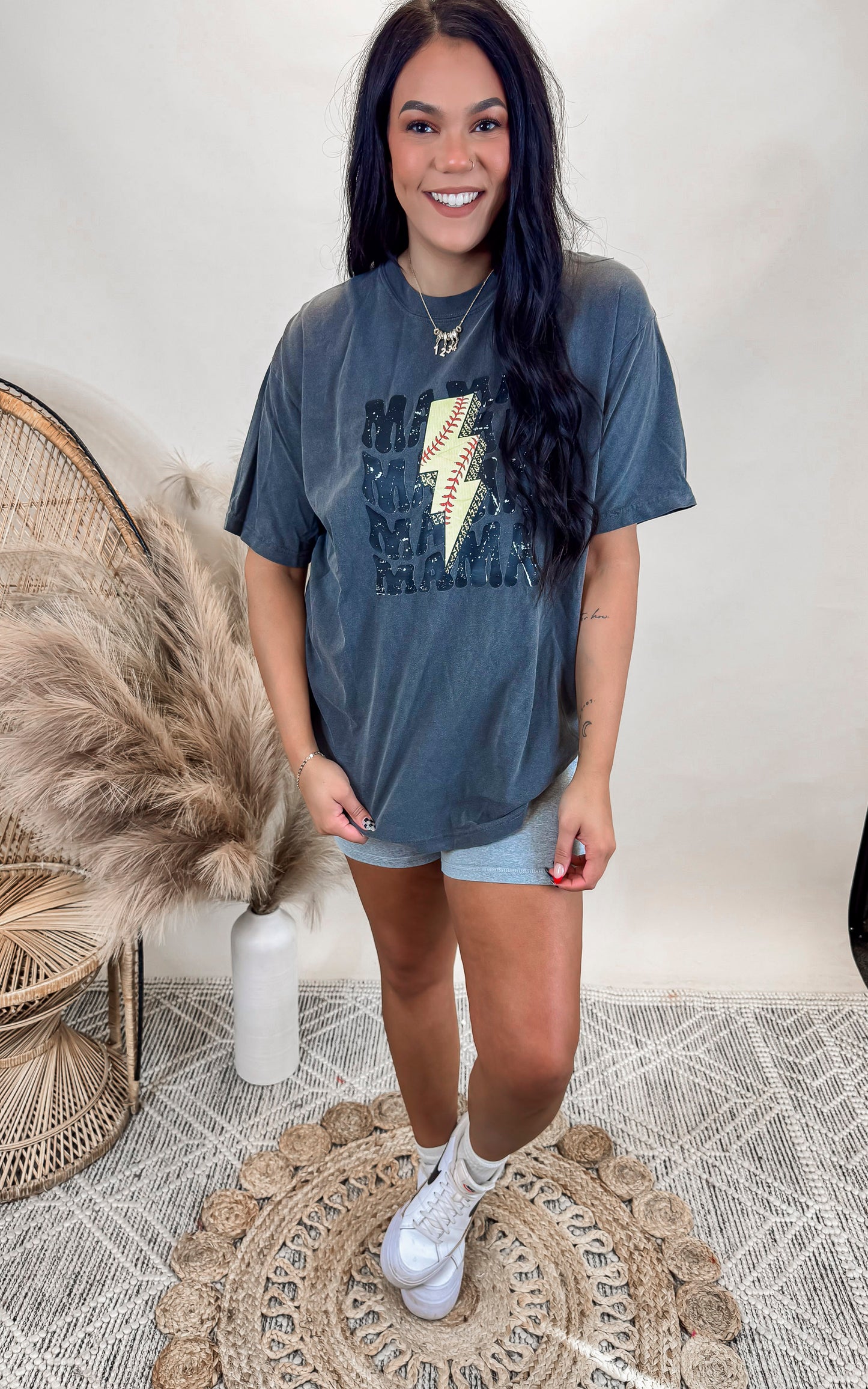 Lightning Bolt Mama Garment Dyed Graphic T-shirt*