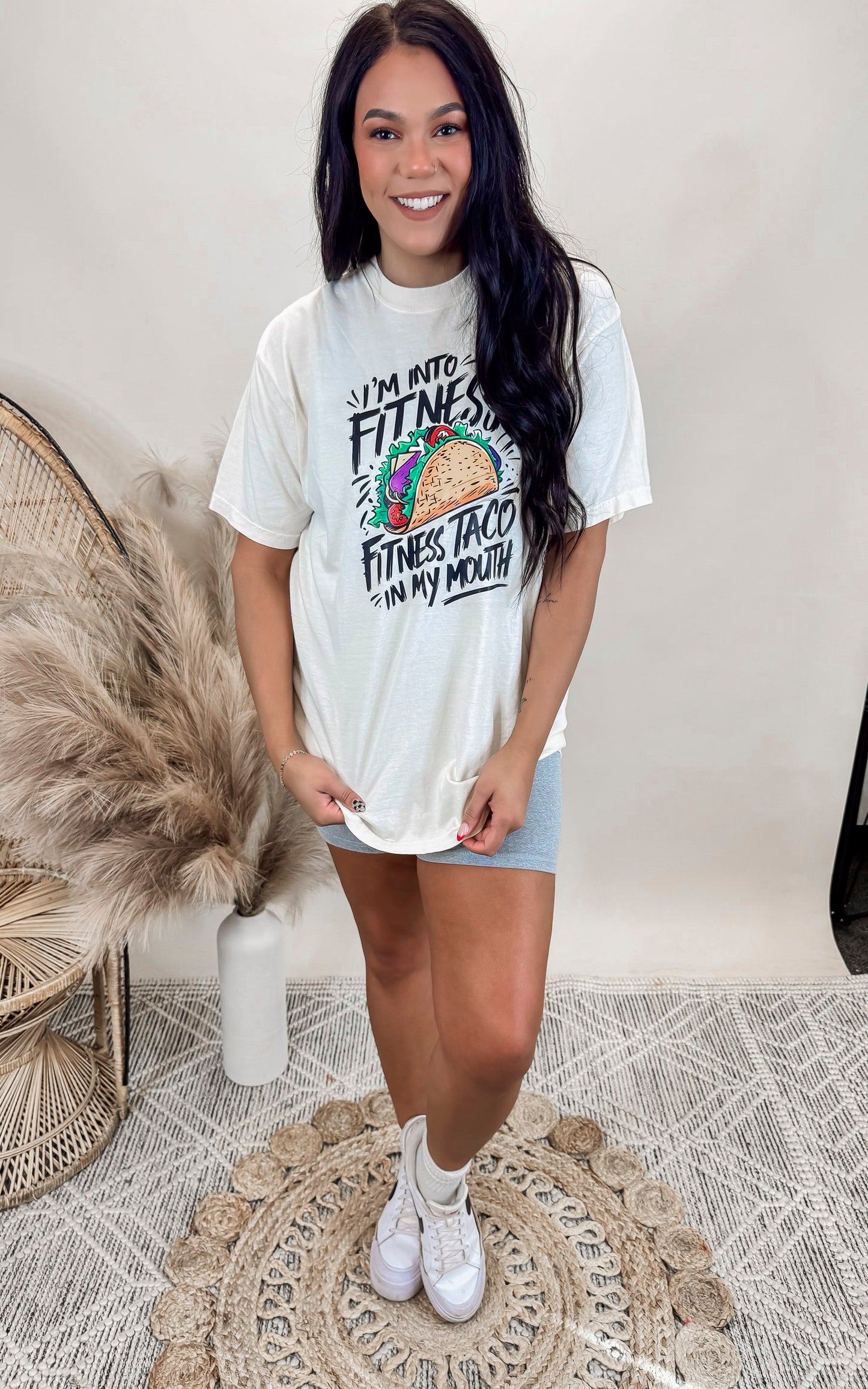 Im All About Fitness.. Fitness Taco in my Mouth Garment Dyed Graphic T-shirt - Final Sale