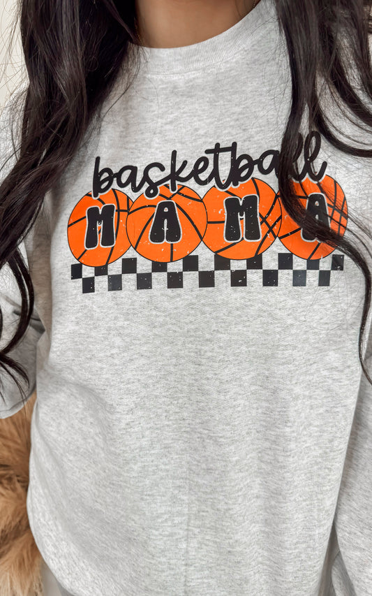 Check Your Basketball Mama Graphic Crewneck Sweatshirt