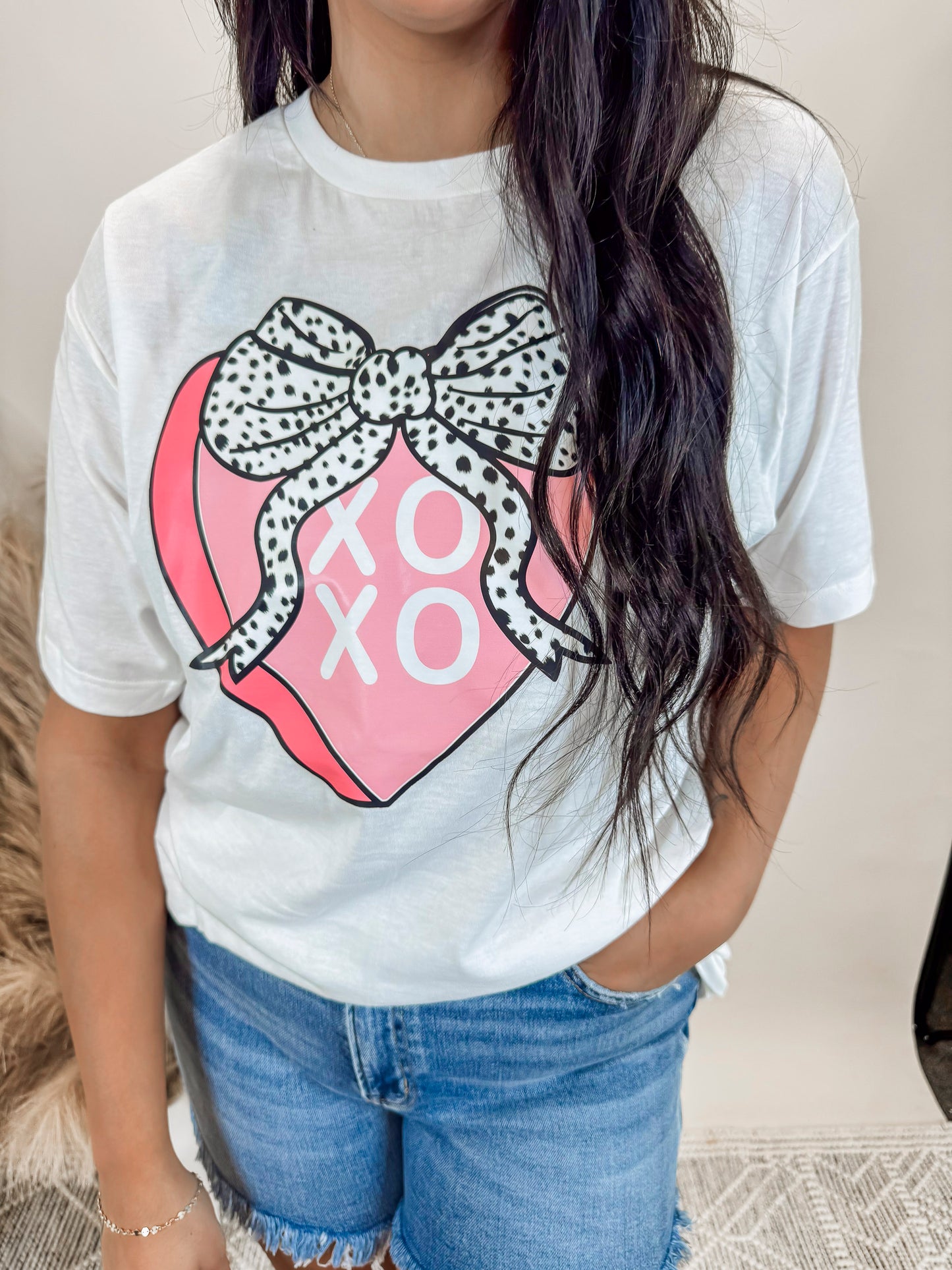 Candy Hearts Bowtie Graphic T-shirt