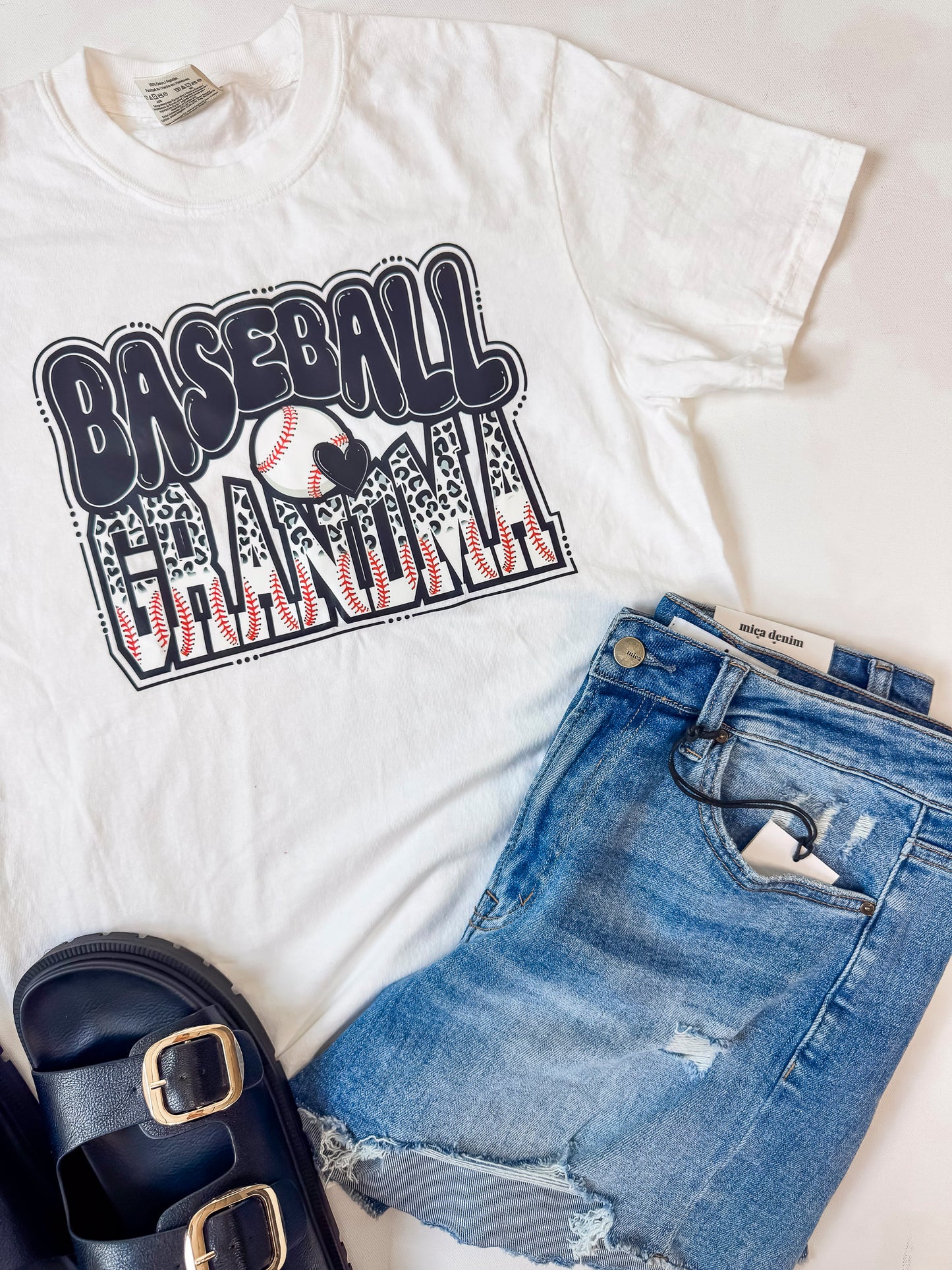 My Grandma's Heart is Baseball Garment Dyed Graphic T-shirt
