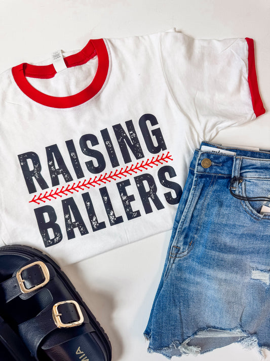 Raising Ballers Ringer Graphic T-shirt