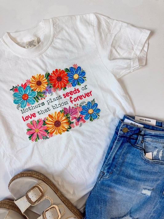 Mothers Plant Seeds of Love Garment Dyed Graphic T-shirt**