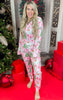 Pink Santa Jogger Pajama Set** - Final Sale
