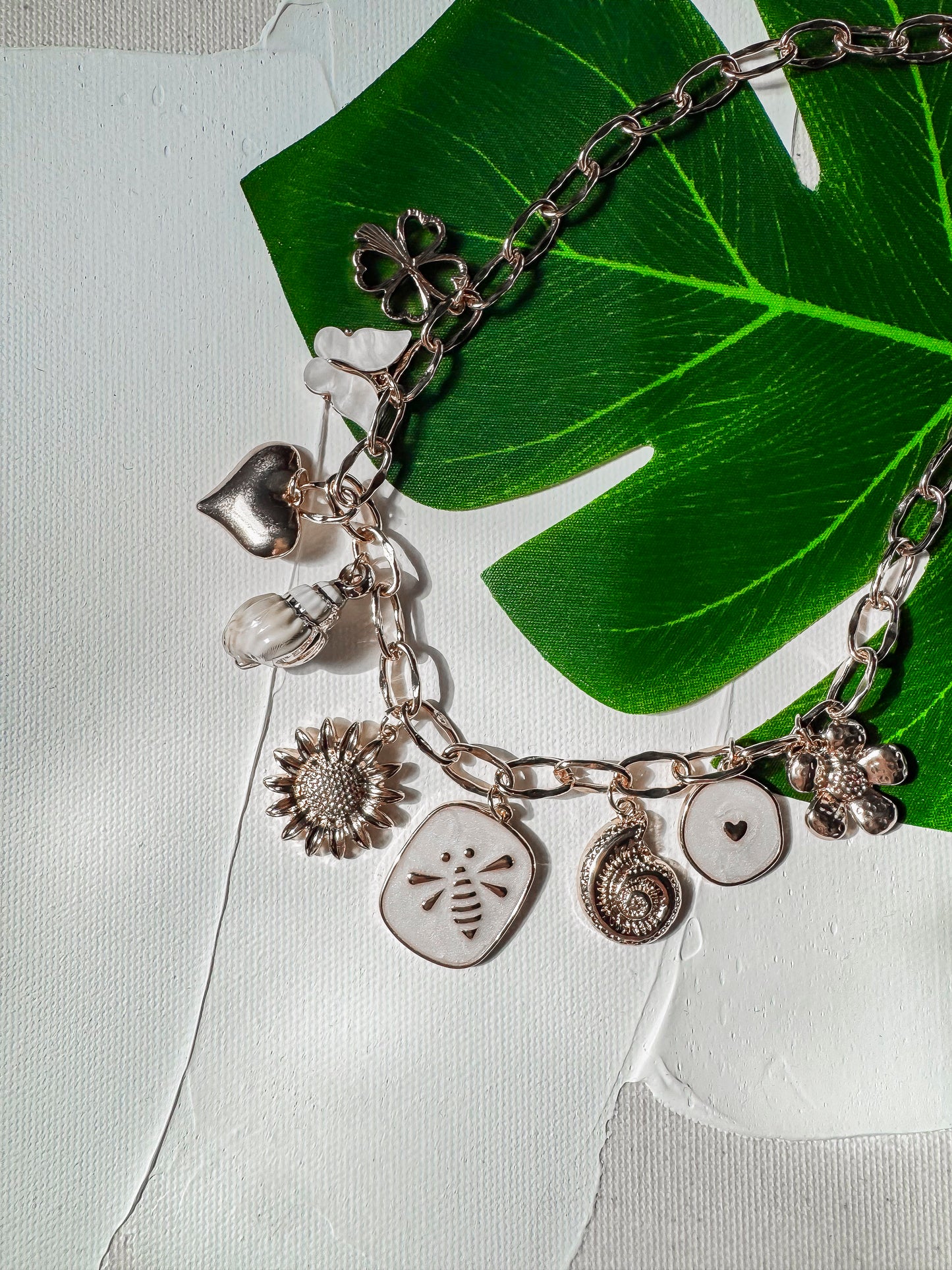 Flower Multi Charm Necklace