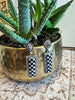 Black Checkered Dangle Earrings