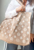 Knit Rectangle Star Pattern Large Tote Bag