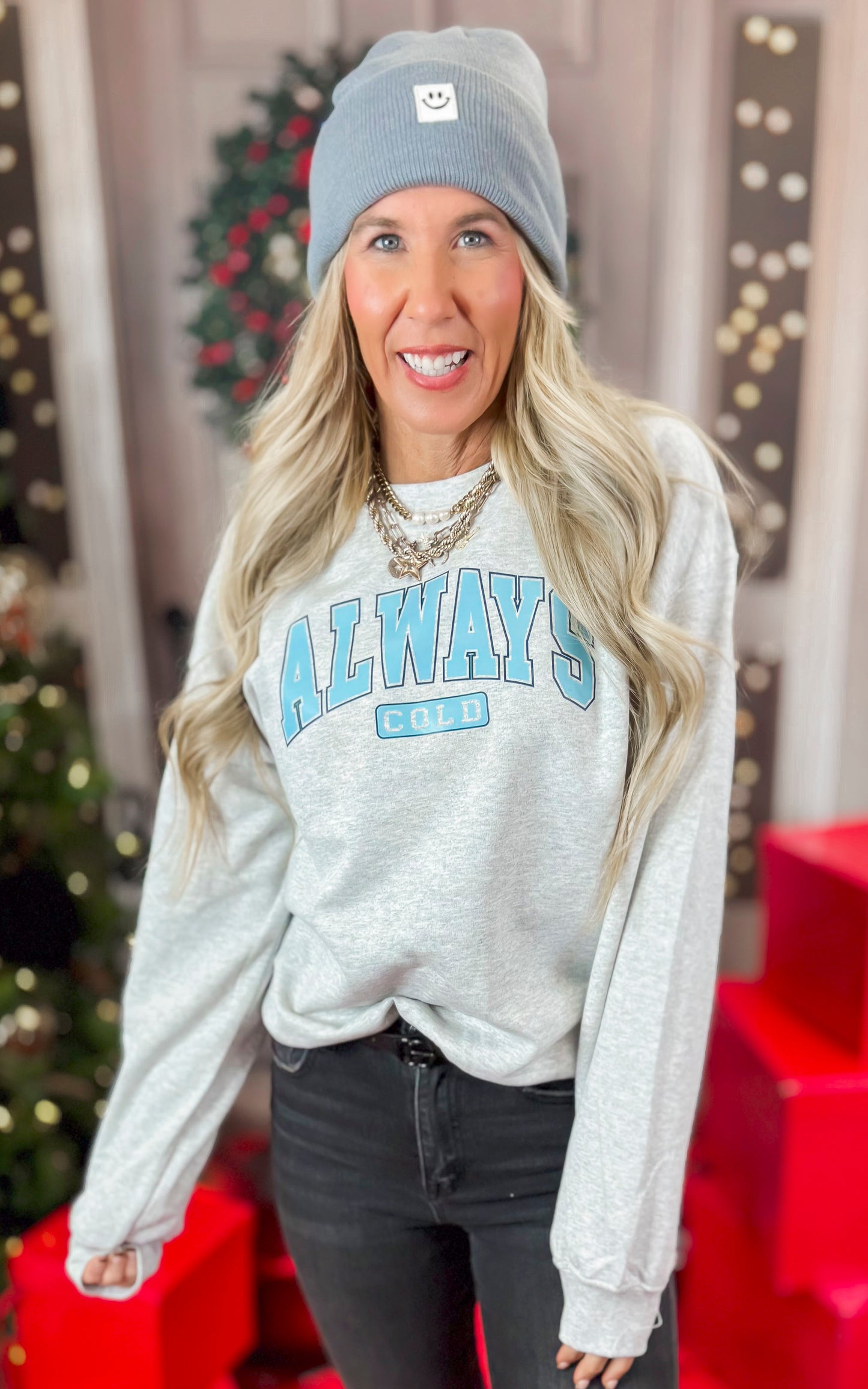 Always Cold Graphic Crewneck Sweatshirt - Final Sale