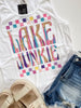 Color Check Lake Junkie Garment Dyed Graphic Tank Top