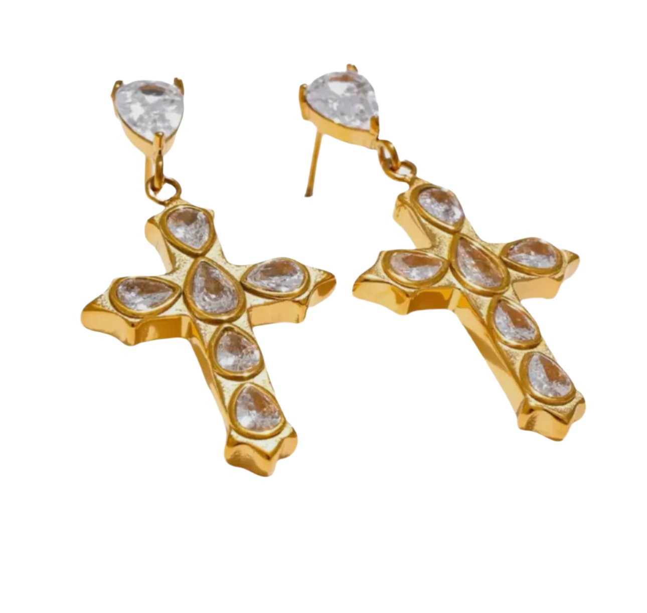 Diamond Cross Earrings ** - Final Sale