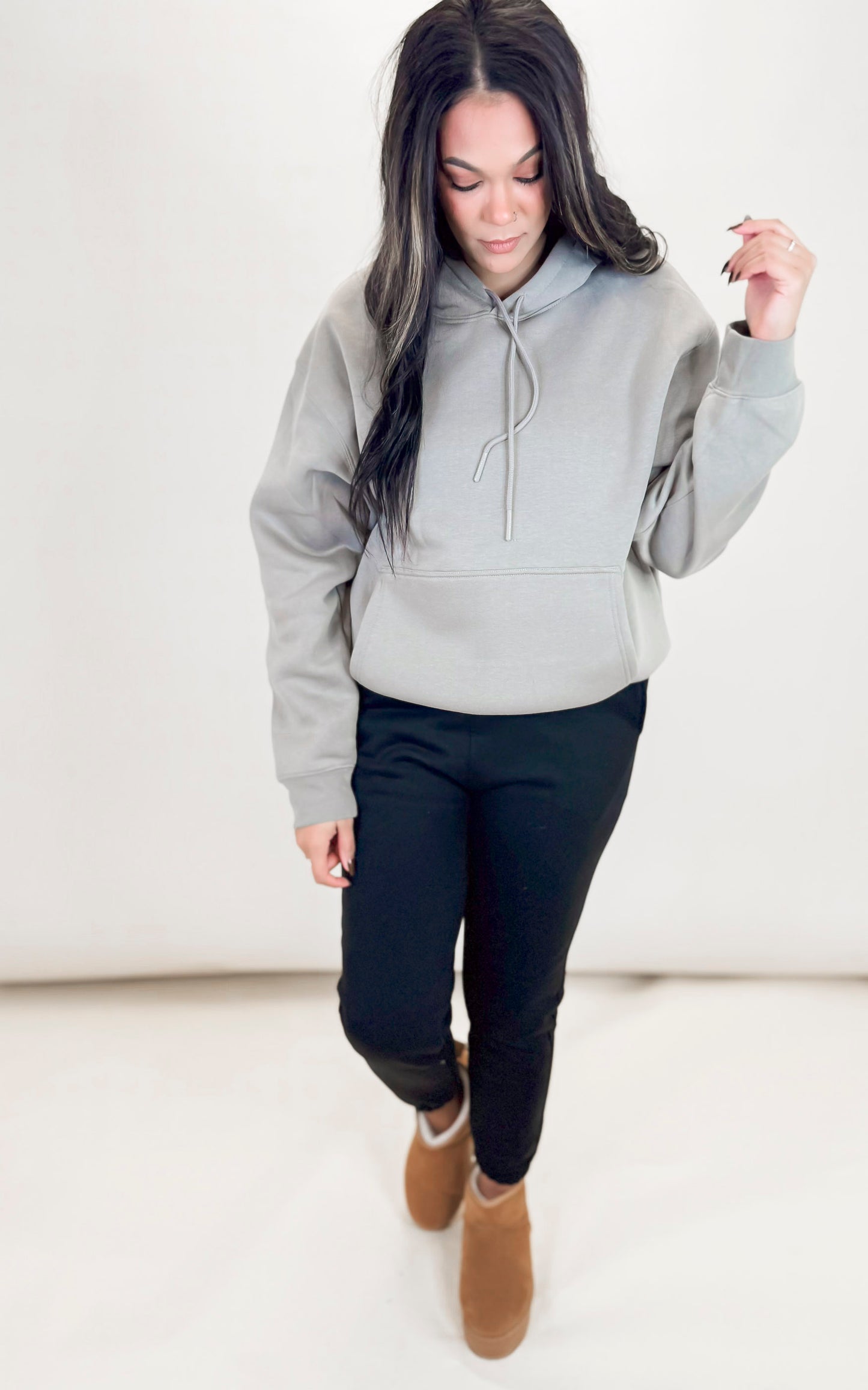 Cotton Blend Drop Shoulder Hoodie | MONO B** - Final Sale