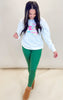 Forest Green Venice Crossover Waist Leggings |Mono B - Final Sale