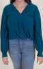 Teal Long Sleeve Solid Knit Top