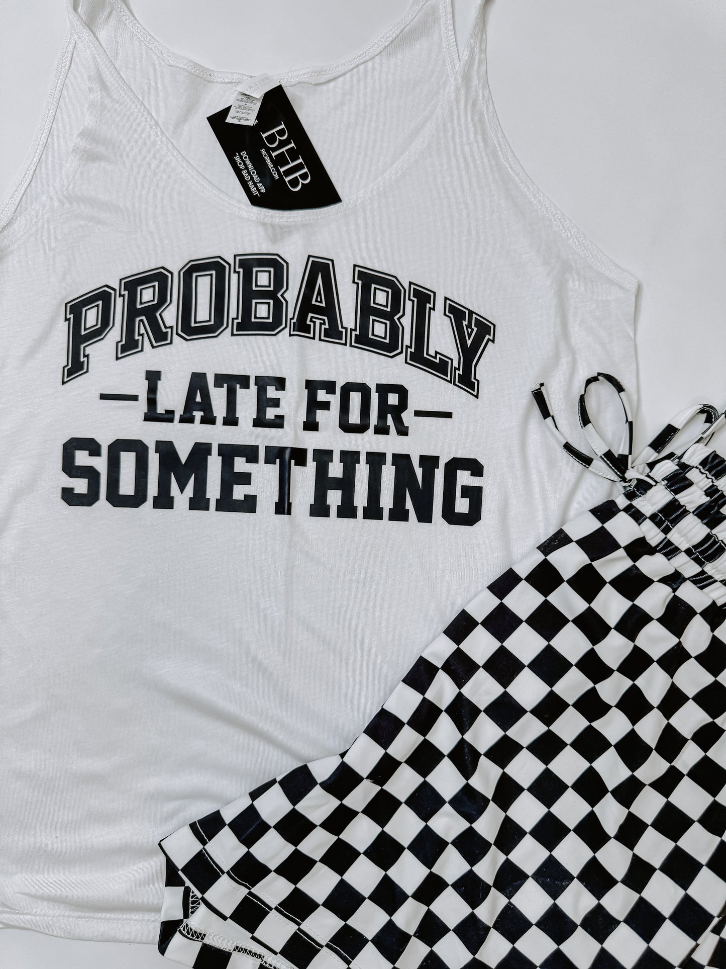 Probably Late for Something Slouchy Graphic Tank Top