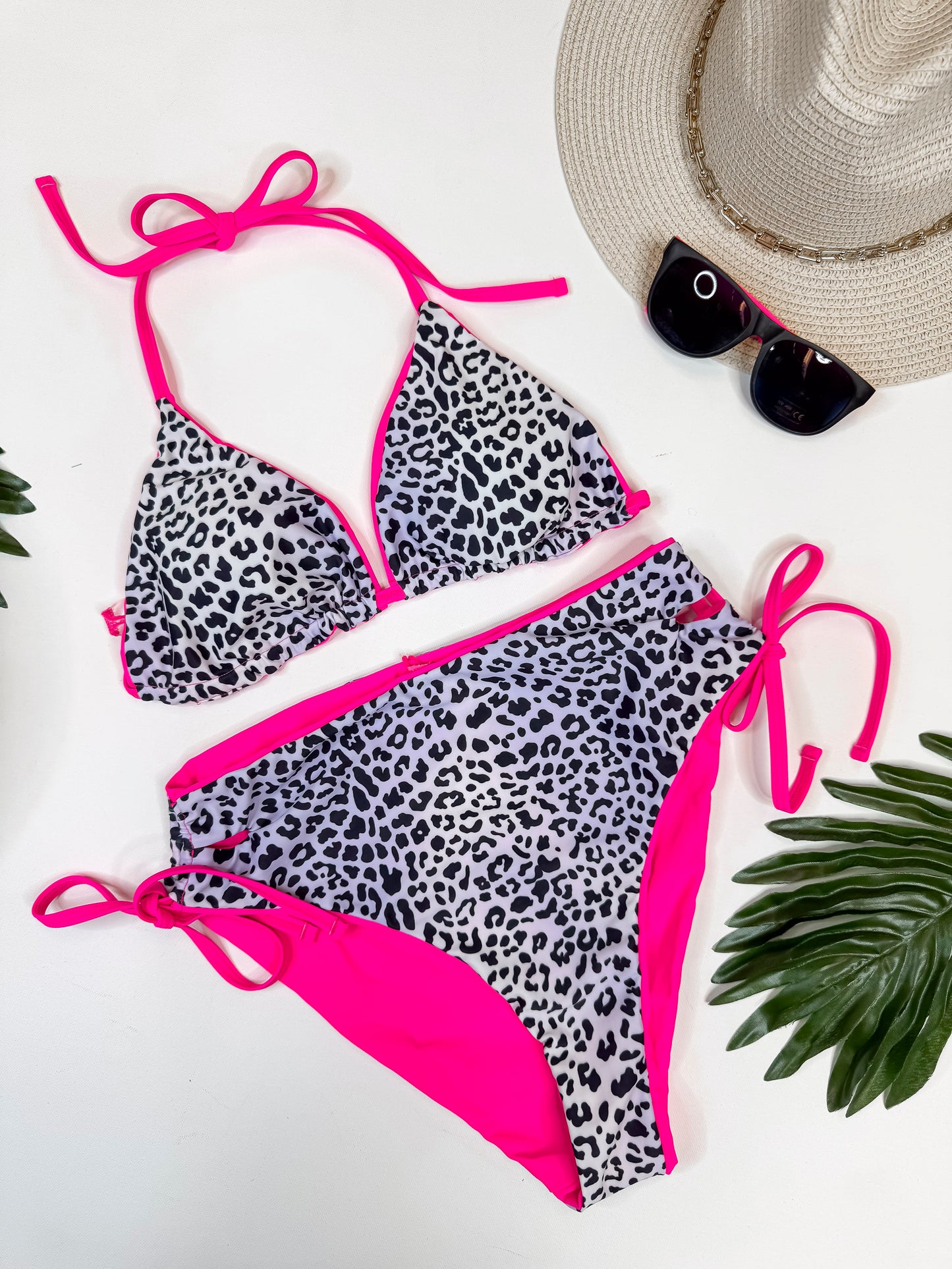 Wild & Pink Reversible Leopard Bikini Swimsuit | SALTY WAVE - Final Sale