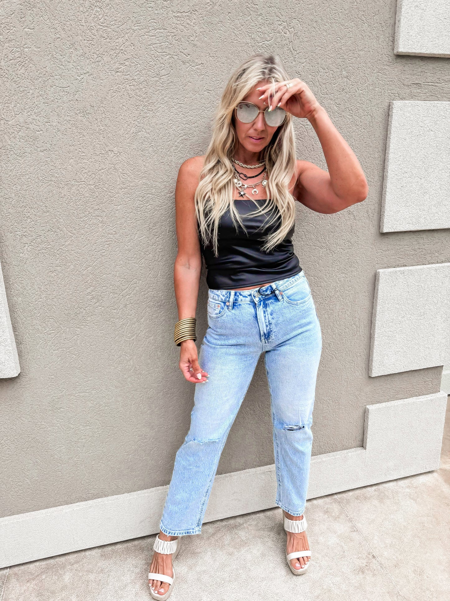 Mica | The Cara High Rise Straight Leg Denim Jeans * - Final Sale
