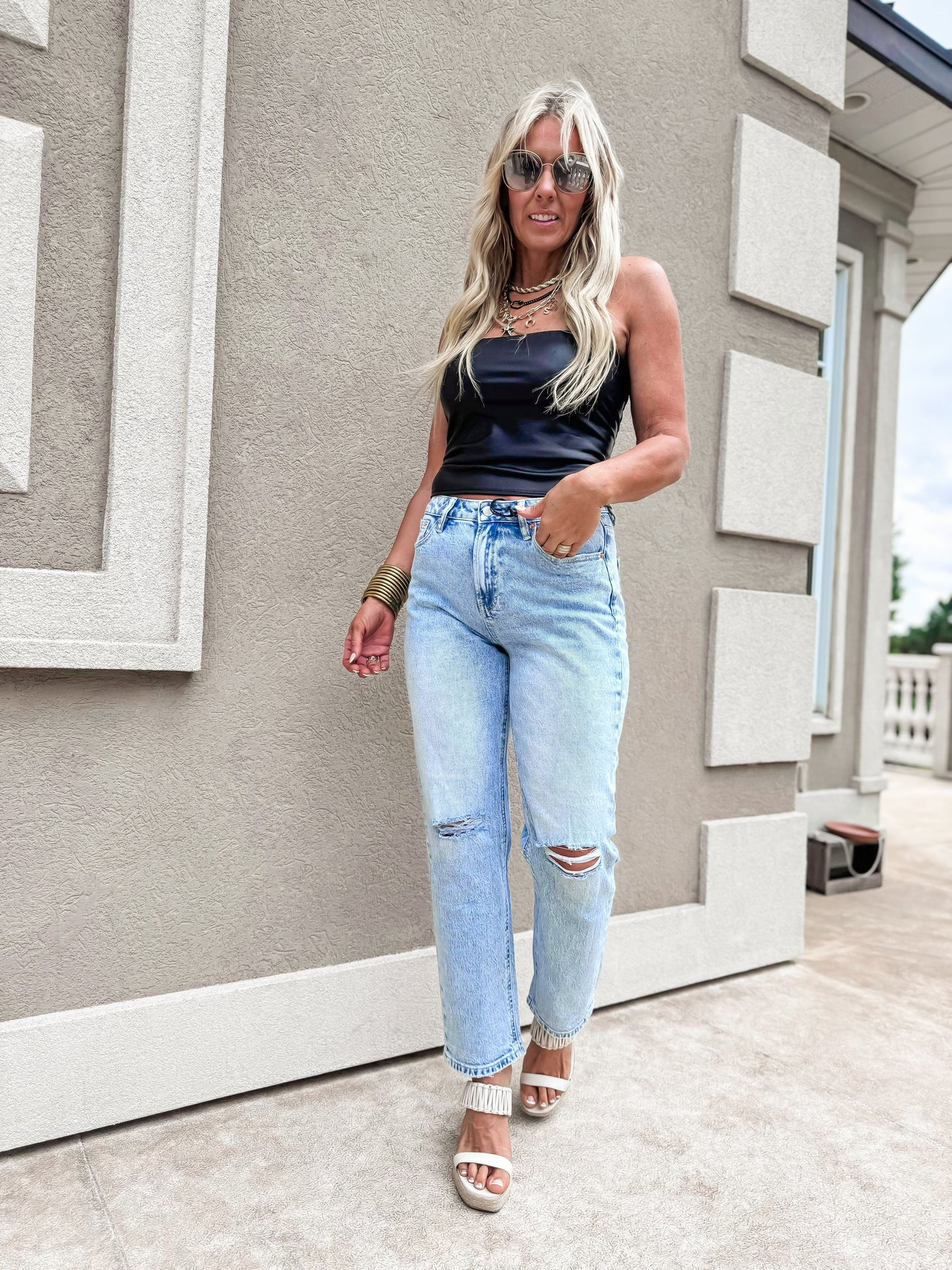 Mica | The Cara High Rise Straight Leg Denim Jeans * - Final Sale