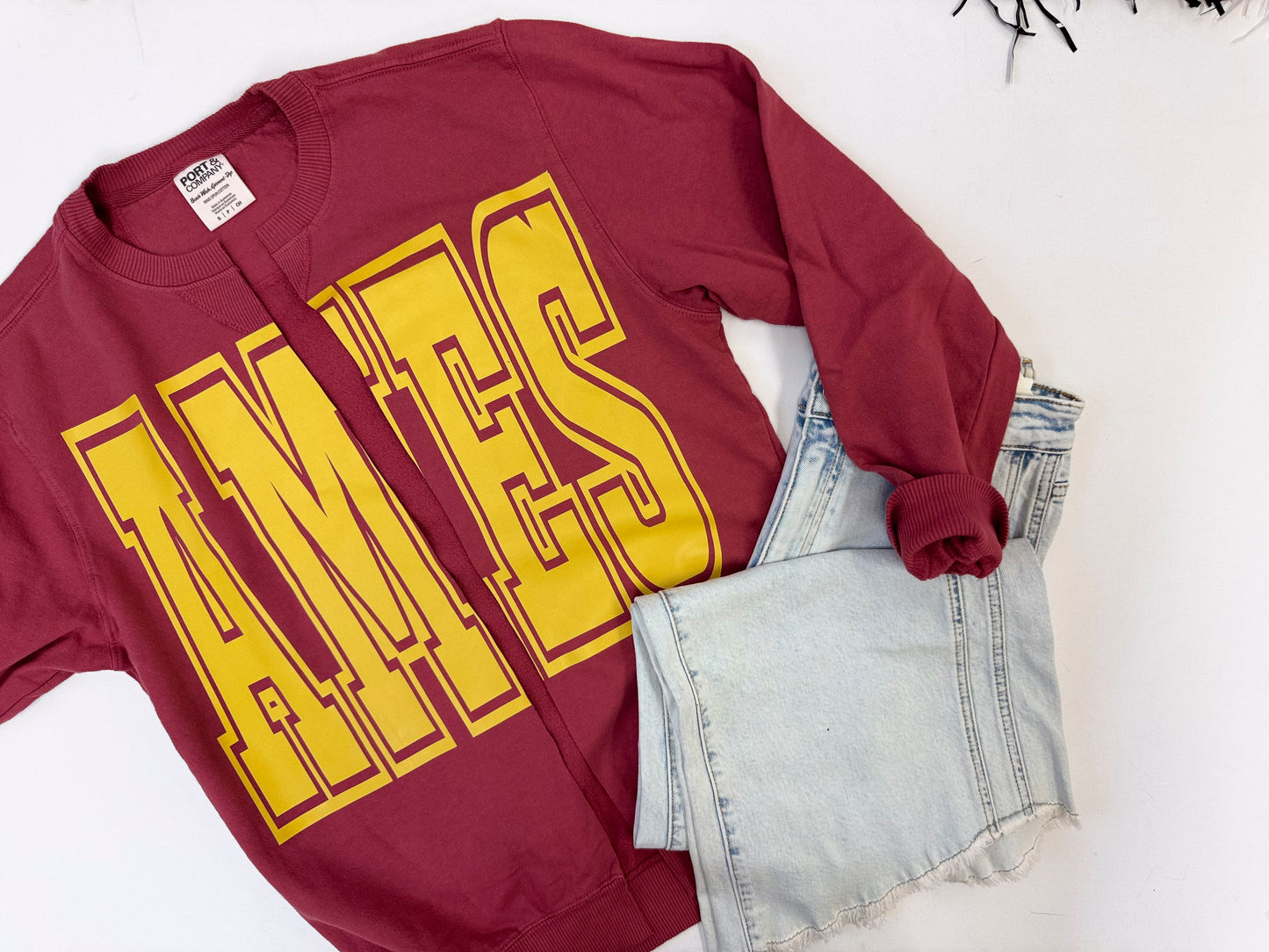 AMES State Hand Cut Sweatshirt Cardigan