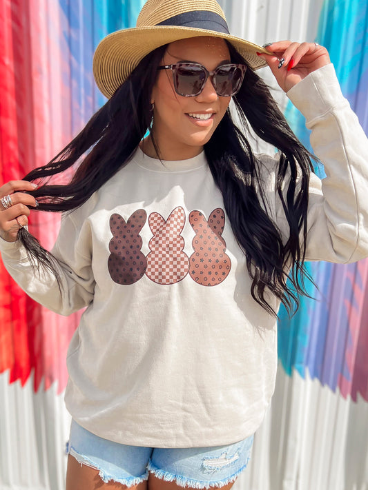 Boujee Inspired Peeps Easter Graphic Crewneck Sweatshirt