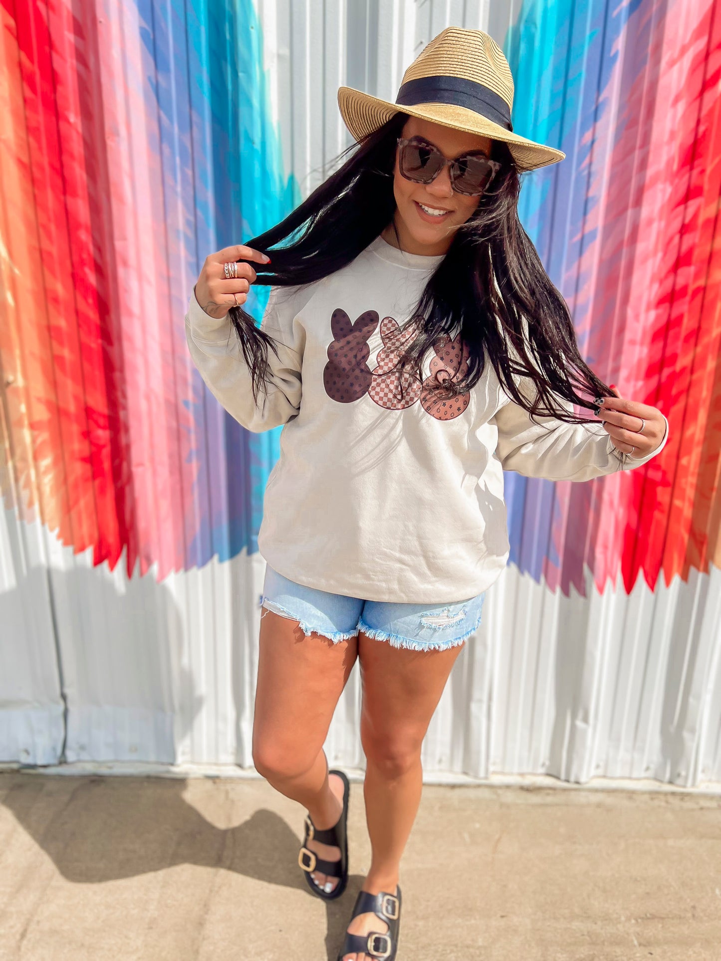 Boujee Inspired Peeps Easter Graphic Crewneck Sweatshirt