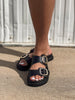 The Gen Black Dual Buckle Sandal | MIA SHOES *FINAL SALE