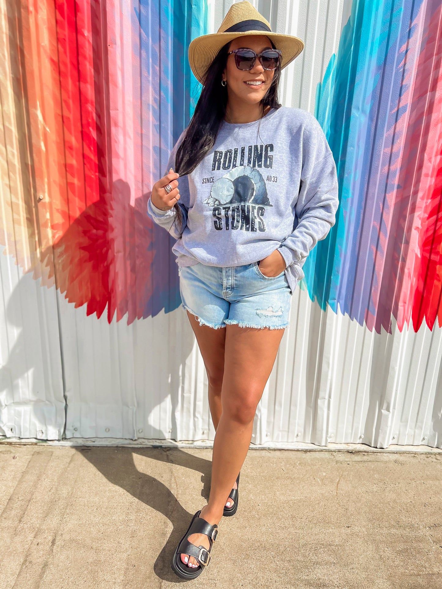 Rolling Since Stones Graphic Crewneck Sweatshirt - Final Sale