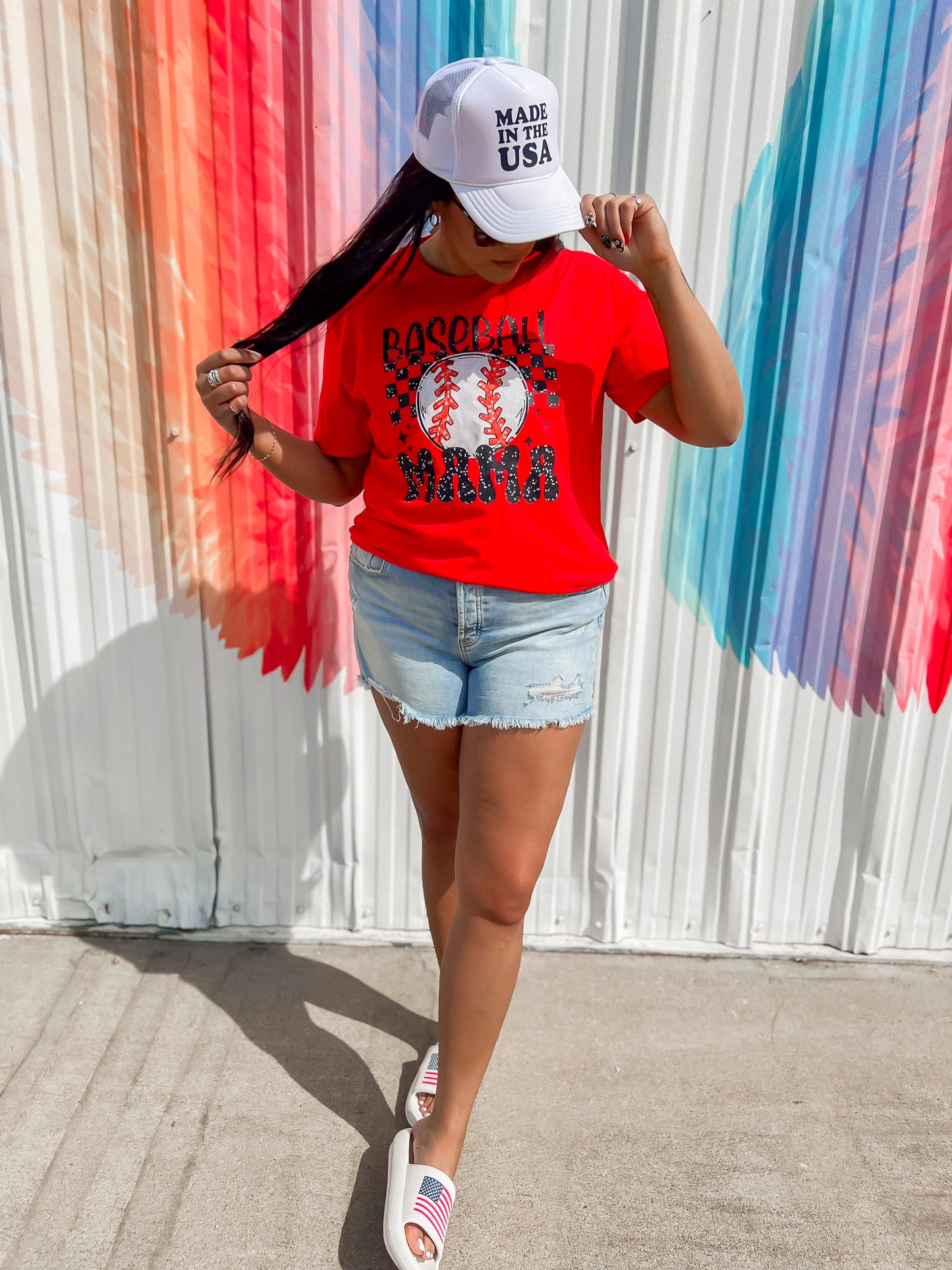 Sparkle Baseball Mama Graphic T-shirt