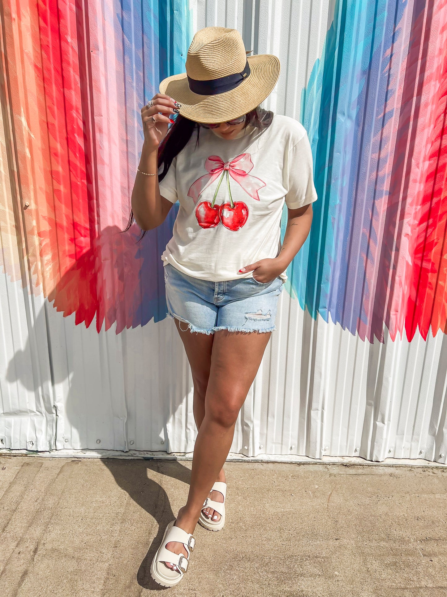 Cherry Bow Graphic T-shirt - Final Sale