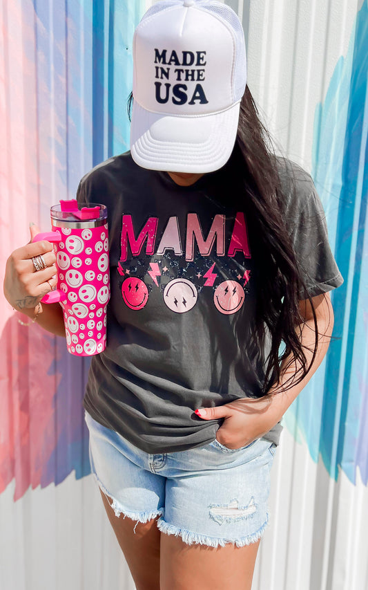 Just a Happy Mama Garment Dyed Graphic T-shirt