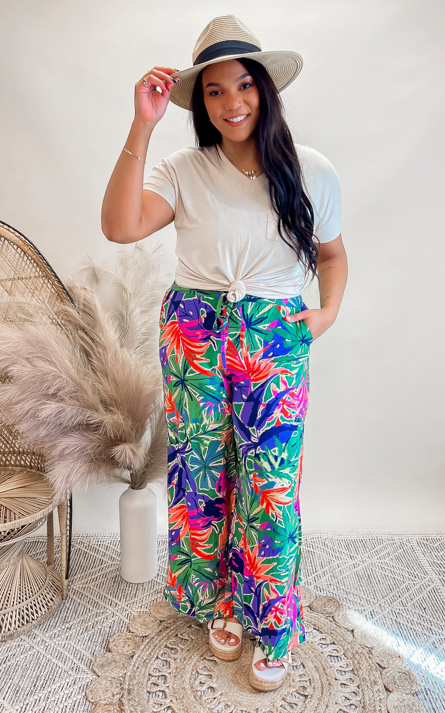 Make Waves Wide Leg Pull On Pants | FINAL SALE