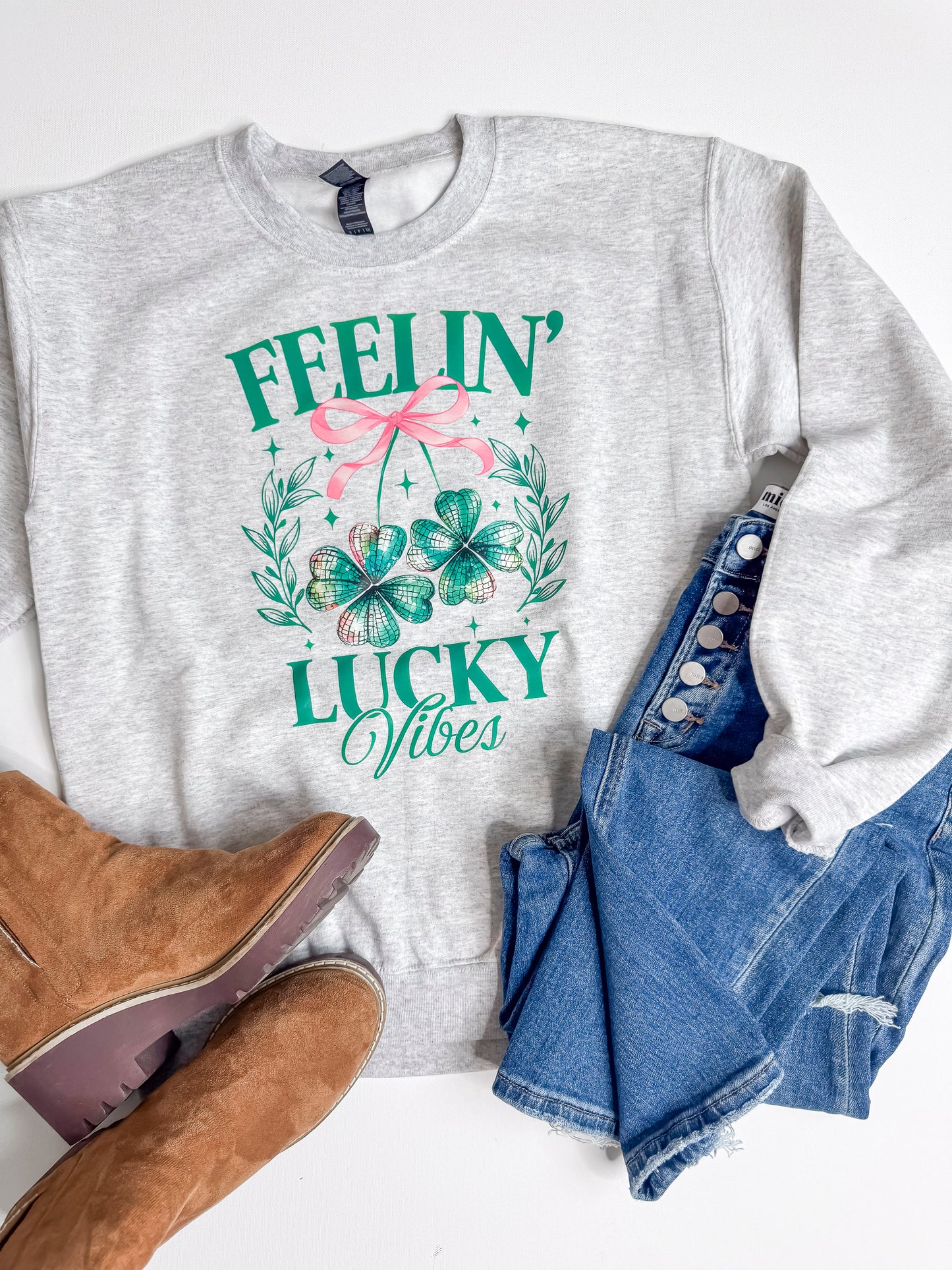 Feeling Lucky Graphic Crewneck Sweatshirt | FINAL SALE
