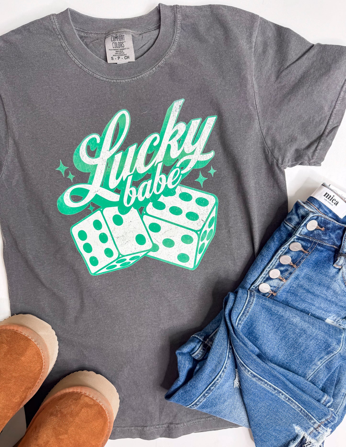 Lucky Babe Garment Dyed Graphic T-shirt | FINAL SALE