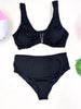 Black Luxe V Bikini Swimsuit * - Final Sale