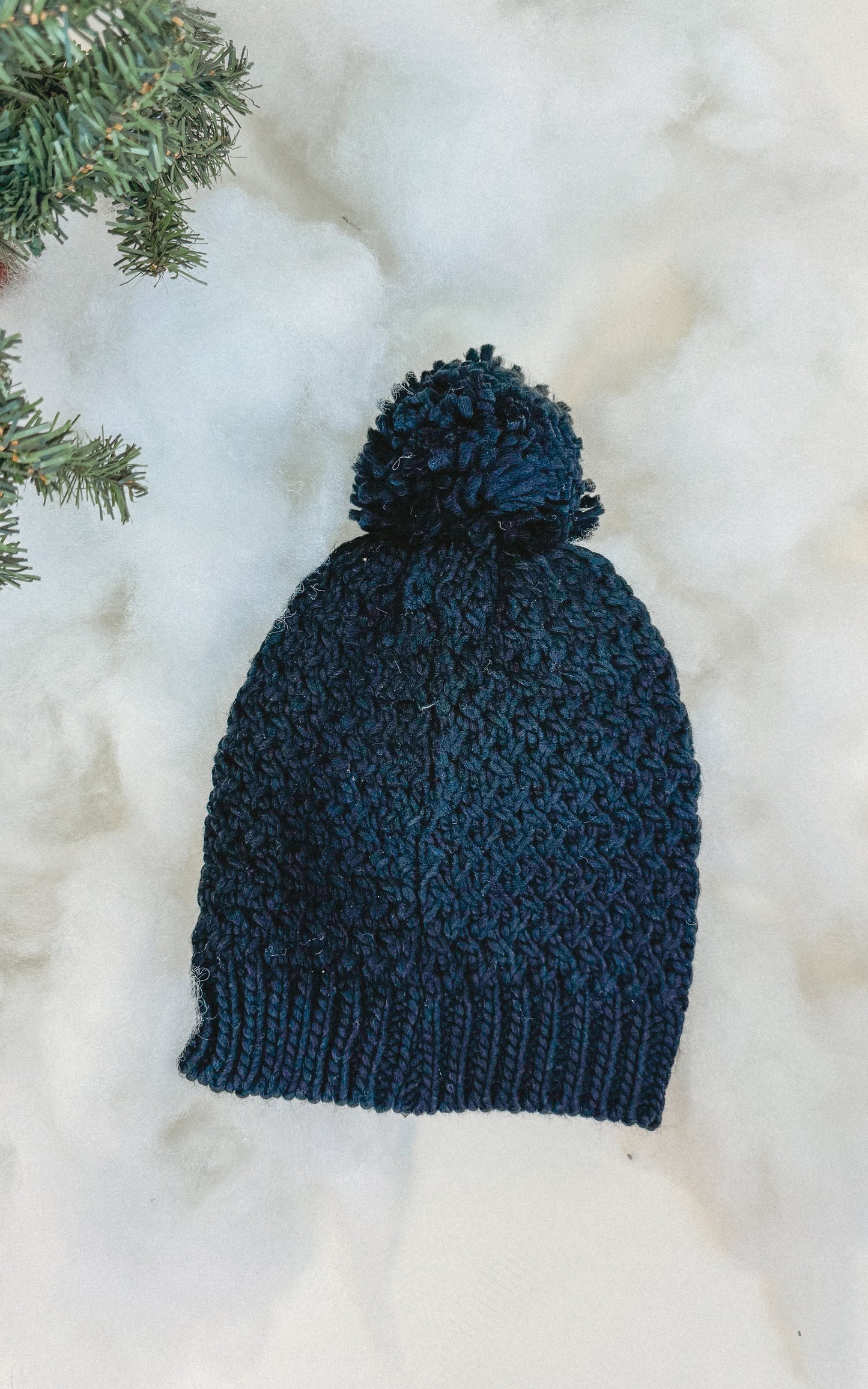 Black ZigZag Tight Knitted Beanie - Final Sale