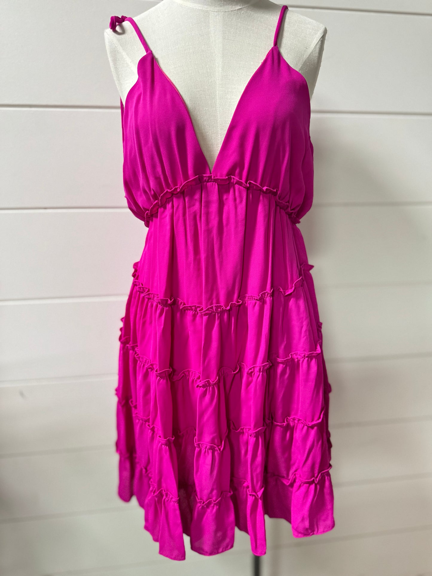 Take You Out on the Town Strappy Fuchsia Dress - Final Sale