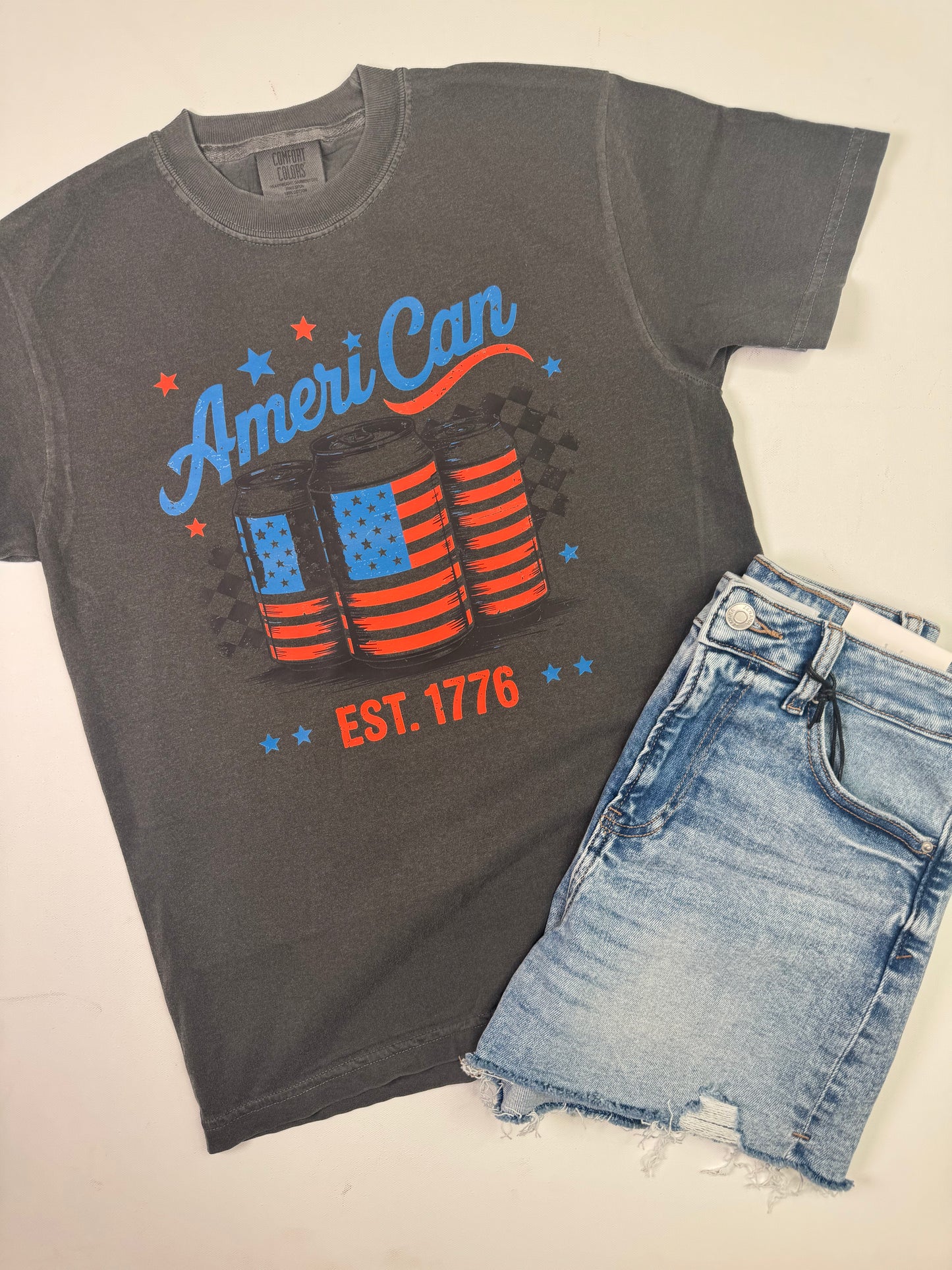 Ameri-can Est 1776 Garment Dyed Graphic T-shirt