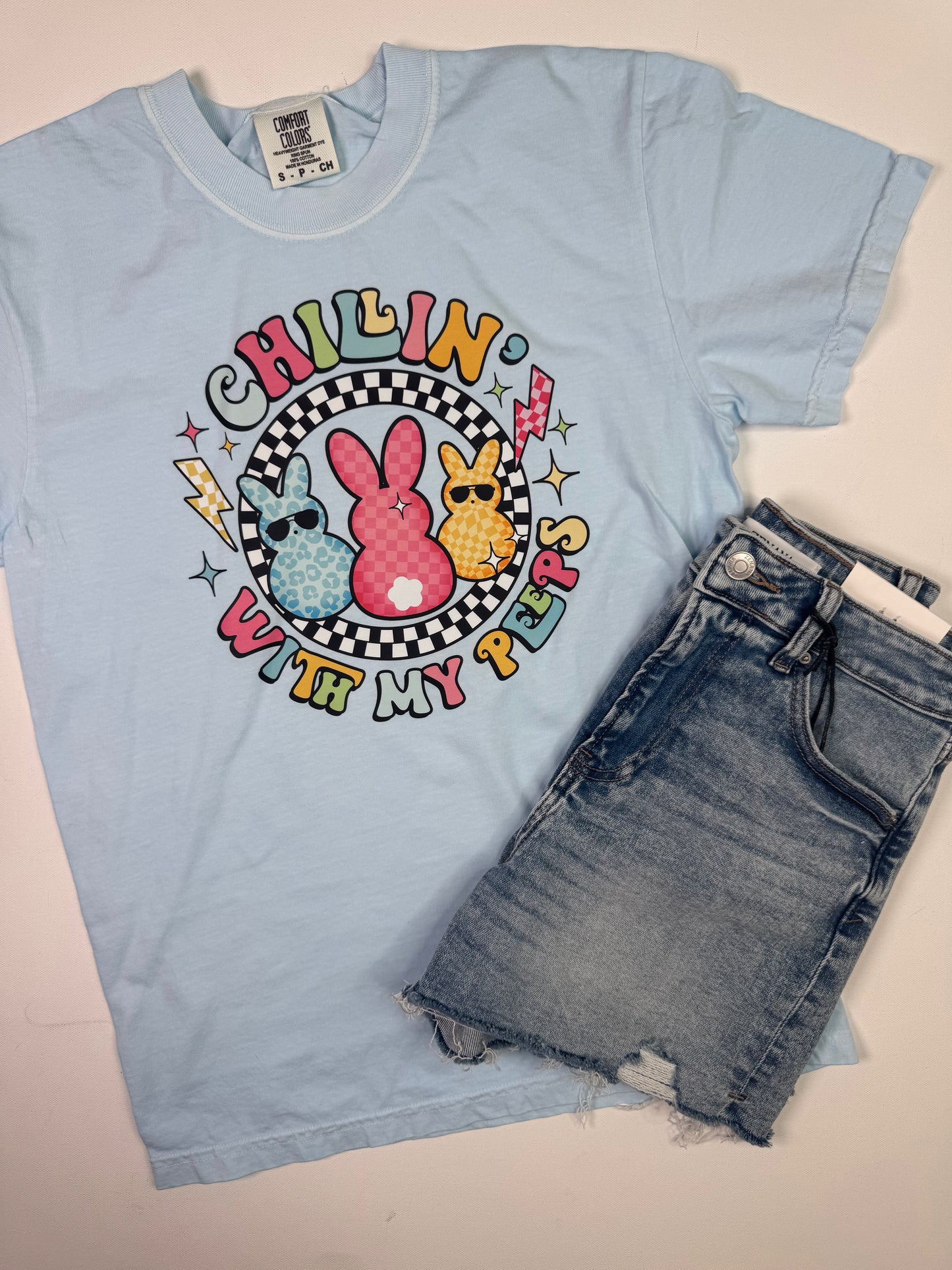 Chillin with My Peeps Garment Dyed Graphic T-shirt