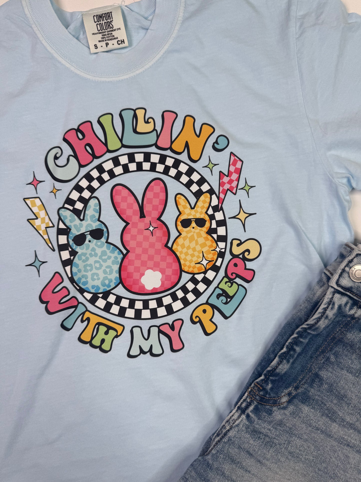 Chillin with My Peeps Garment Dyed Graphic T-shirt