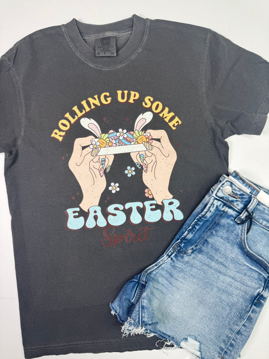 Rolling Up Some Easter Spirit Garment Dyed Graphic T-shirt