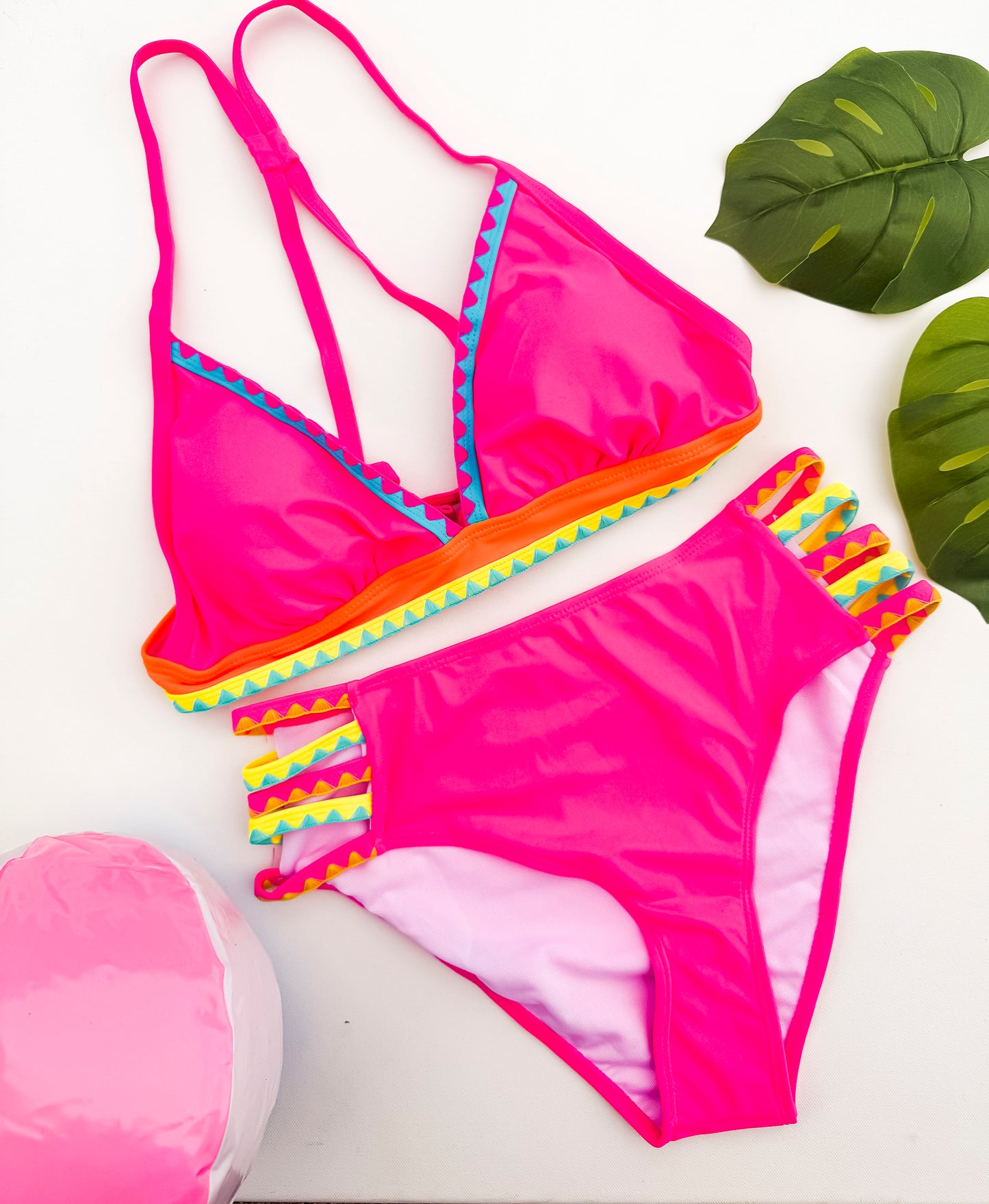 Pop of Confetti Hot Pink Bikini Swimsuit | Salty Wave - Final Sale